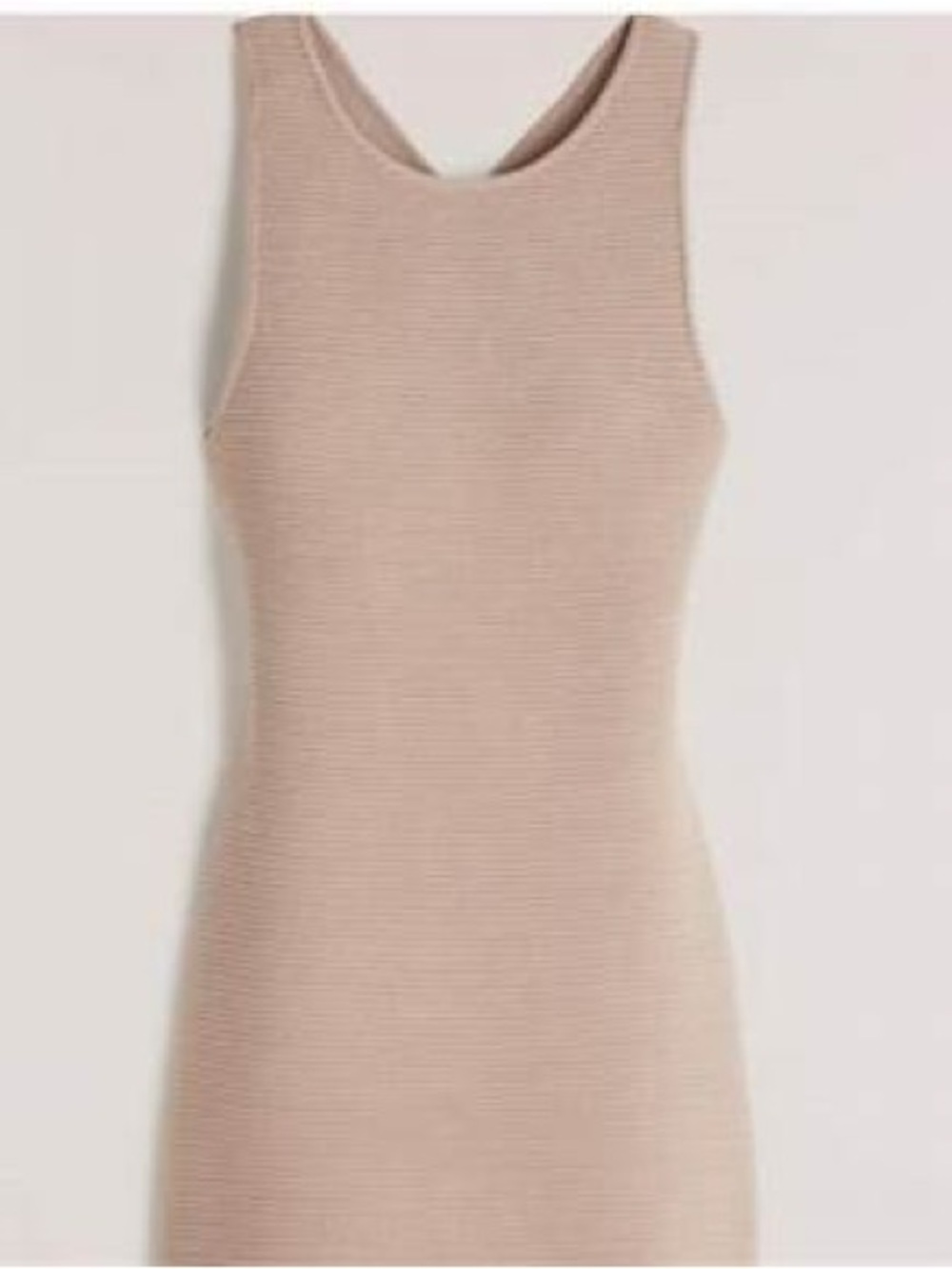 Abercrombie & Fitch Ribbed Knit Dress in Light Taupe